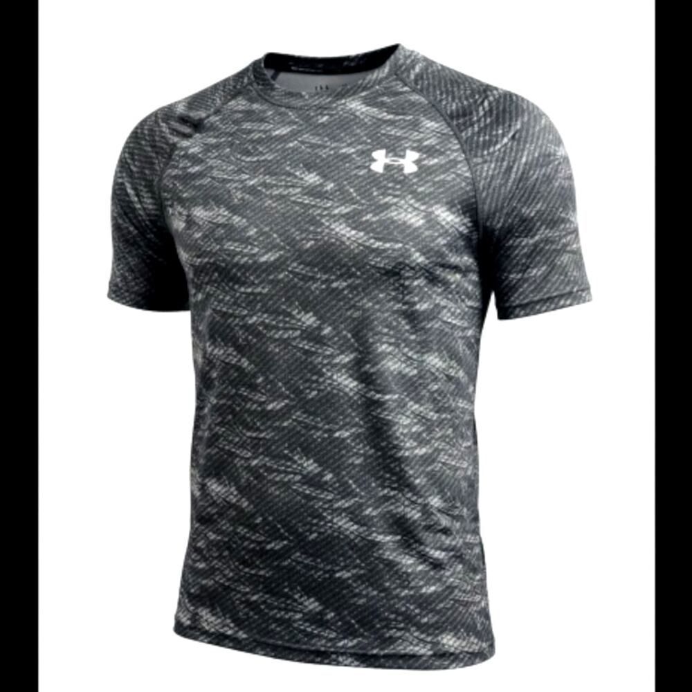 Under Armour HeatGear Mens Two Tone Gray Athletic T-Shirt - Size: Small